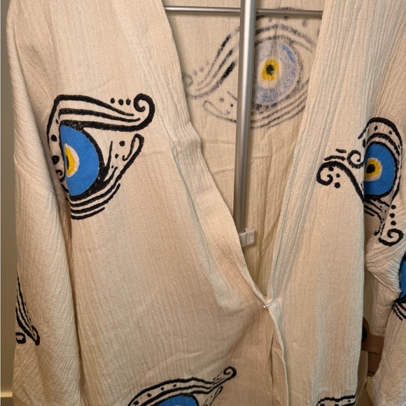 Cream Eye-Patterned Women's Robe - Picture 4 of 4